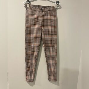 Free People Plaid High Rise Ankle Pants EUC